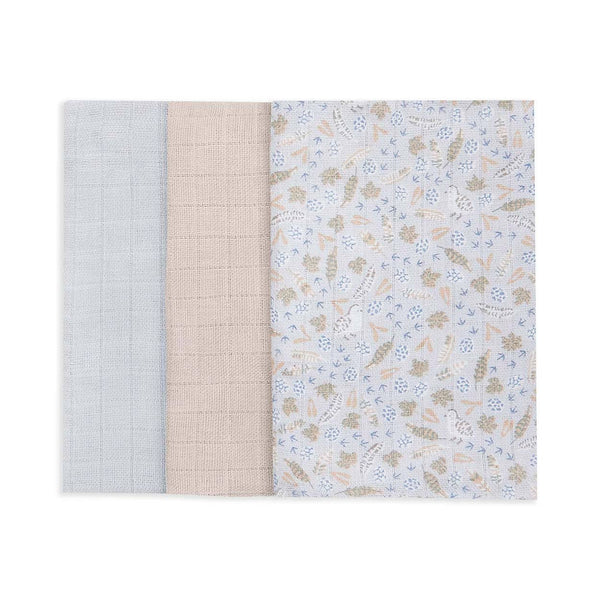 Organic Cotton Muslin Squares - Set of 3 - Nature Trail