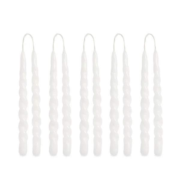 Mini Swirl Candles - 10 White Candles