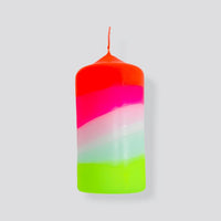 Pink Stories - Dip Dye Neon Pillar Candle