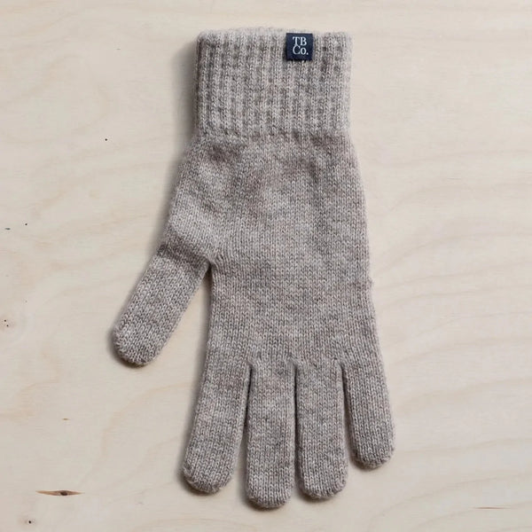 TBCo - Cashmere & Merino Gloves in Oatmeal Melange - Small