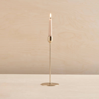 Flute brass candlestick,  Brushed: Large