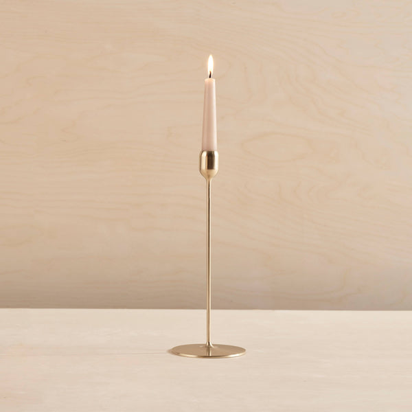 Flute brass candlestick,  Brushed: Large