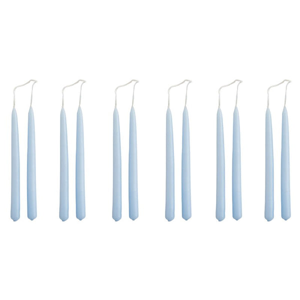 Set of 12 Mini Conical Candle - Light Blue