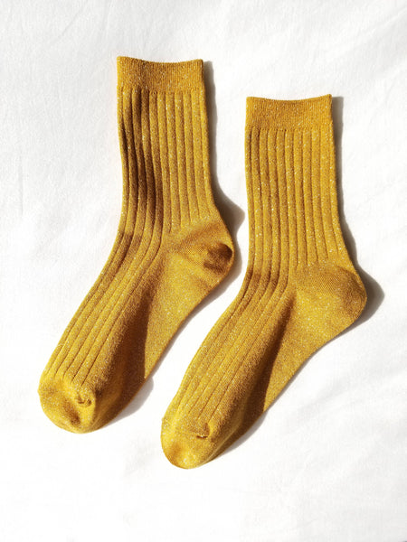 Her Socks - Mustard Glitter