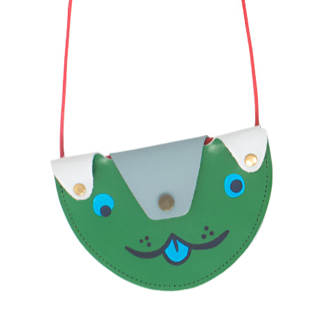 Puppy Pocket Purse in Green/Heritage Blue