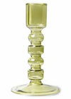 HK Living - the emeralds: glass candle holder M, olive green