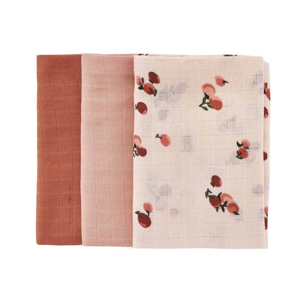 Organic Cotton Muslin Squares - Set of 3 - Peaches