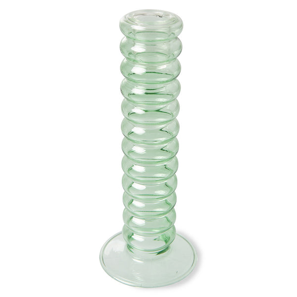 The Emeralds: glass candle holder L mint green
