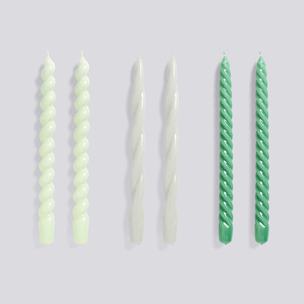 Long Mix Candle - 6 pack - Mint/ Light Grey/Green