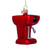 Christmas Ornament Glass Red Coffee Machine H9cm