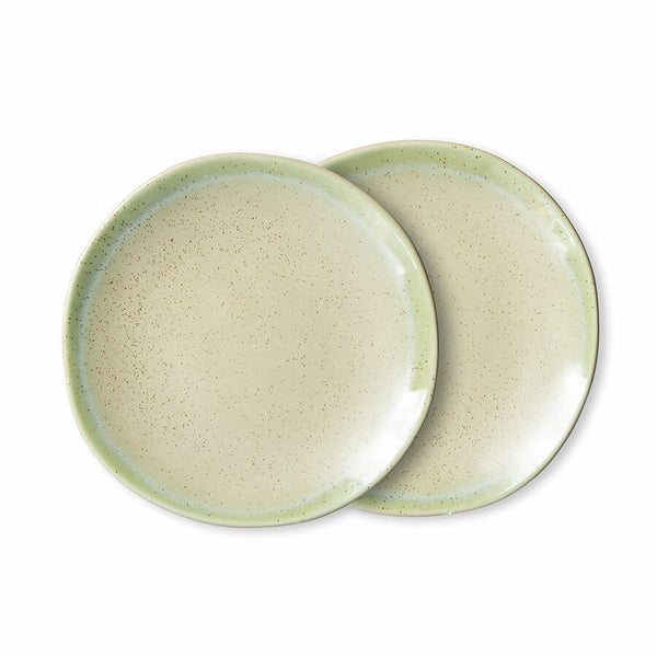 70s Ceramics: Side Plates pistachio (set of 2)
