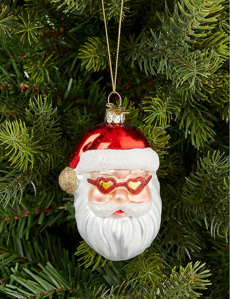 Ornament Glass Red Santa / heart glasses