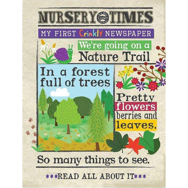 Jo & Nic’s Crinkly Cloth Books - Nursery Times Crinkle Newspaper- Nature Trail