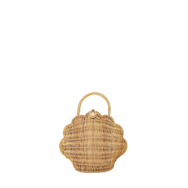 Rattan Shell Bag - Straw