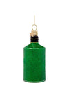 Christmas Ornament Glass Green Glitter Gin Bottle H10cm
