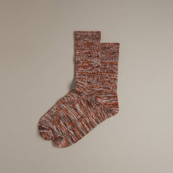 Faltering Stripe Socks - Rust & Brown: UK 8-11