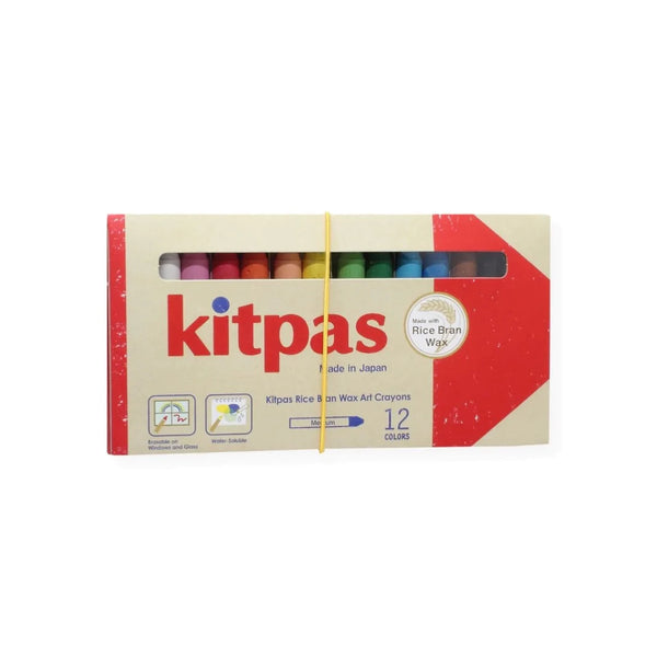Kitpas - Rice Wax Crayons - Medium - 12 Colours