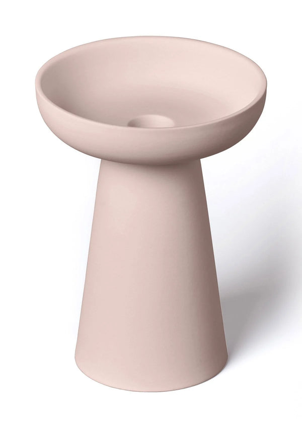 Porcini Soft Pink Candle Holder in Matte Clay - Large