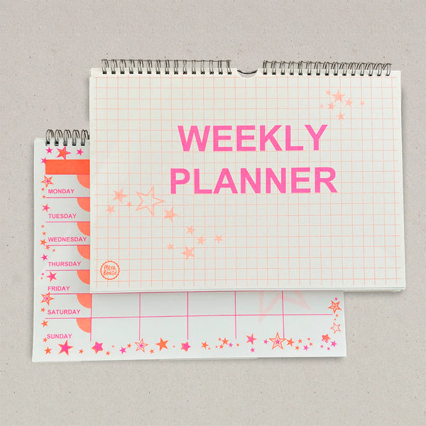 Weekly Planner - Pink & Orange Grid