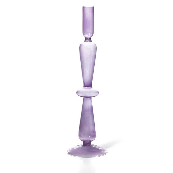 Glass Taper Candle Holder - Lilac