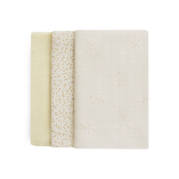 Organic Cotton Muslin Squares - Set of 3 - Wild Chamomile