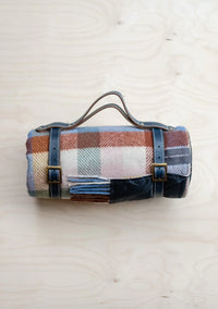 TBCo - Recycled Wool Waterproof Picnic Blanket - Rainbow Harringbone