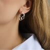 Small Double Wave Hoops - Silver
