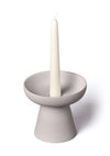 Aery - Porcini Grey Candle Holder in Matte Clay (Medium)