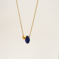 Brass + Bold - Abacus deep blue+gold necklace