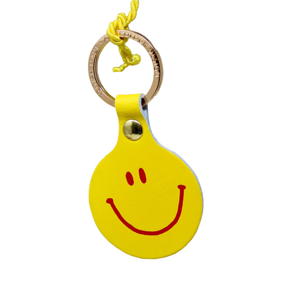 Feeling Lush Smilie Face Key Fob - Yellow