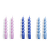 Candle Twist Set of 6 - Lilac / Purple blue / light blue