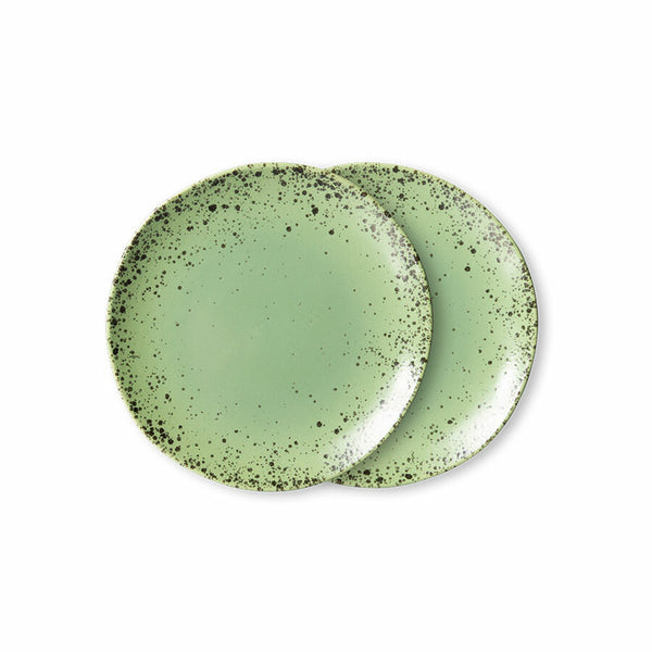 70s Ceramics: Dessert Plates Kiwi (set of 2)