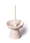 Porcini Soft Pink Candle Holder in Matte Clay - Medium