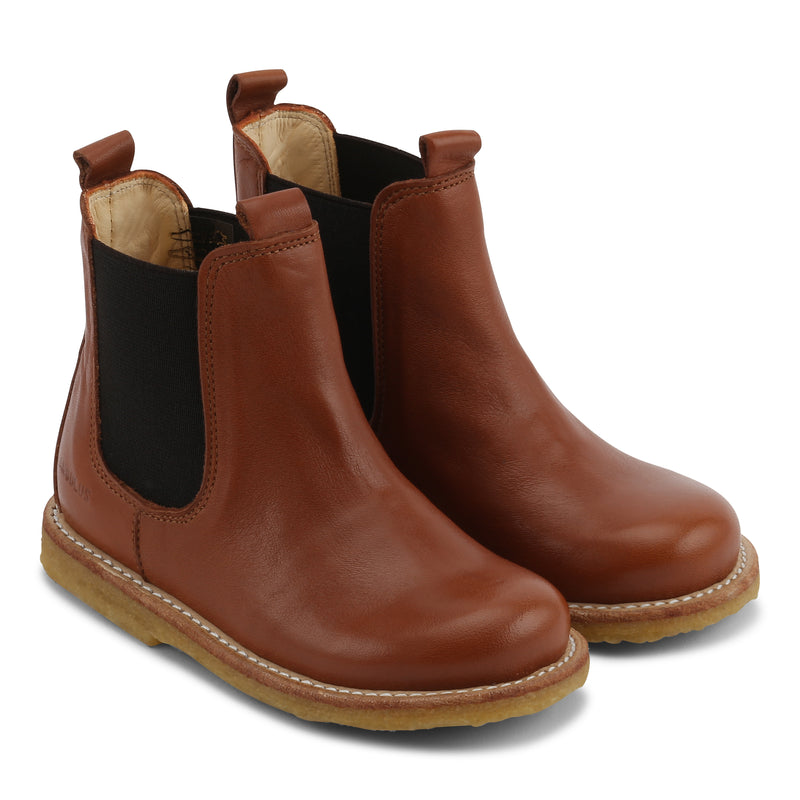 - Basic Ankle Boot with Elastic - Cognac/Brown Gently Elephant