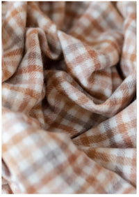 Lambswool oversized scarf in Neutral Multi Check.