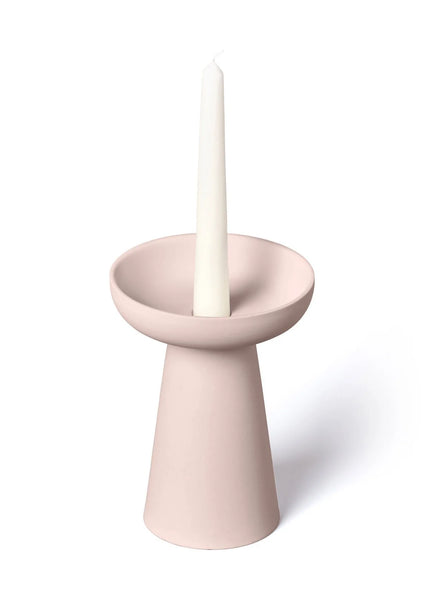 Aery - Porcini Soft Pink Candle Holder in Matte Clay (Large)