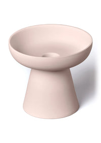 Porcini Soft Pink Candle Holder in Matte Clay - Medium
