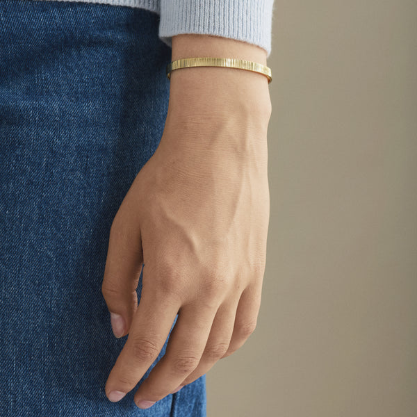Sea Reflection Wide Bracelet  - Gold Plated