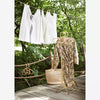 Madam Stoltz - Striped Kitchen Towel W/Fringes - Off White