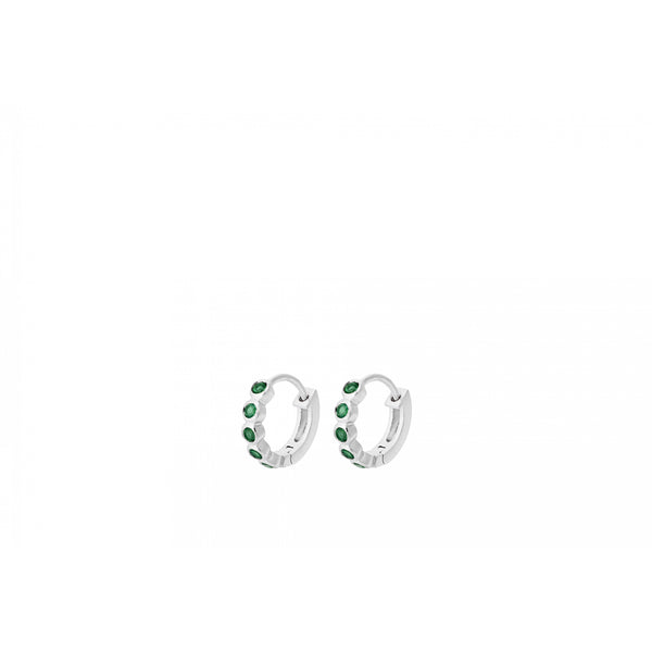 Hope Huggies, Green Chalcedony - Silver