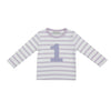 Bob & Blossom - Parma Violet & White Breton Striped Number T Shirt
