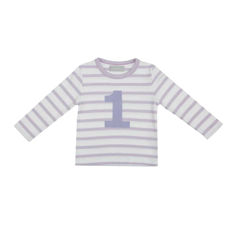Parma Violet & White Breton Striped Number T-Shirt