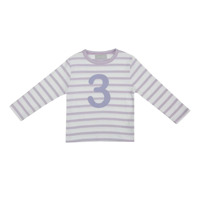Parma Violet & White Breton Striped Number T-Shirt