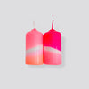 Pink Stories - Dip Dye Neon Candles - Set of Two - Flamingo Feathers