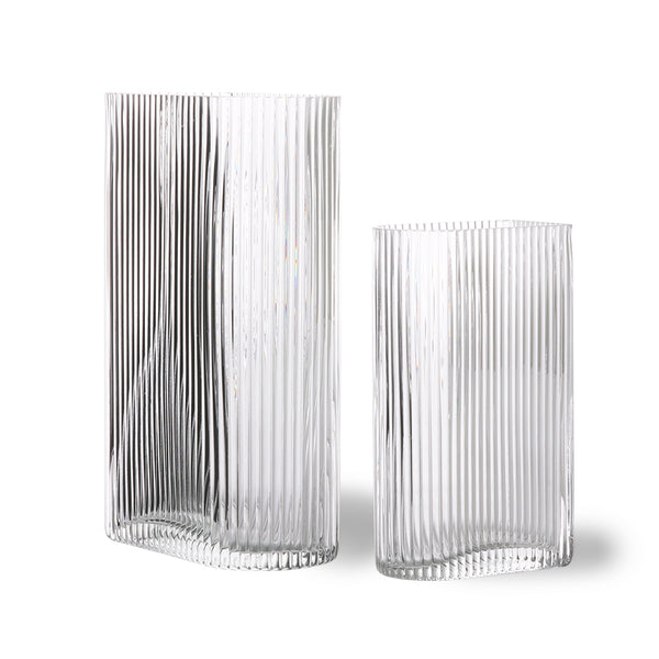 Clear Ribbed Vase