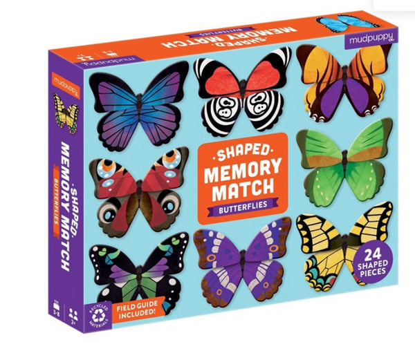 Mudpuppy - Shaped Memory Game. - Butterflies