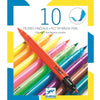 Djeco - PENS & MARKERS - 10 brush-tip felt pens