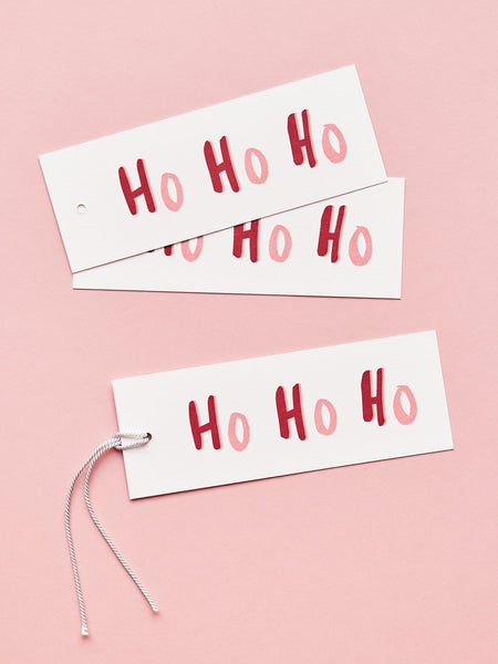 Heather Evelyn - HO HO HO Tag - Set of 8 - Red