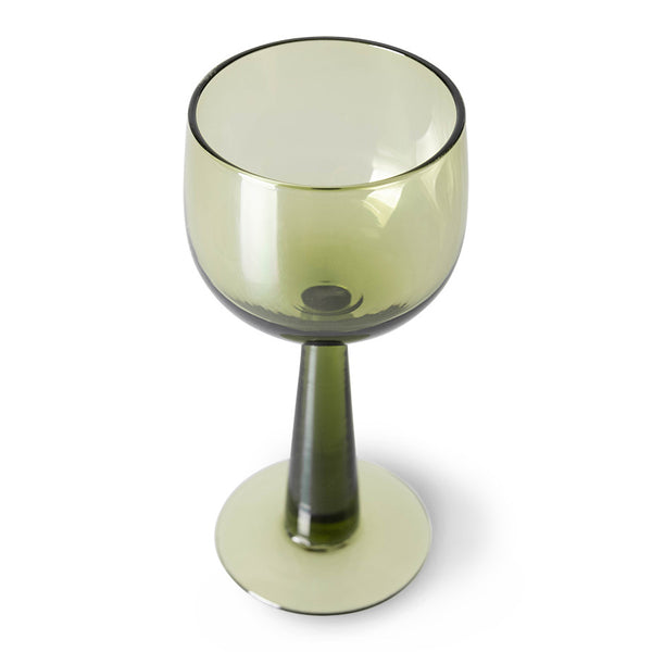 The Emeralds: Wine Glass Tall Olive Green (set of 4)