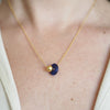 Brass + Bold - Abacus deep blue+gold necklace